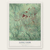 Long View, North Carolina map print, the full design