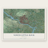 North Little Rock, Arkansas map print, the full design
