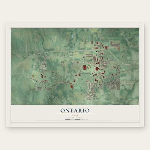 Ontario, Ohio map print, the full design