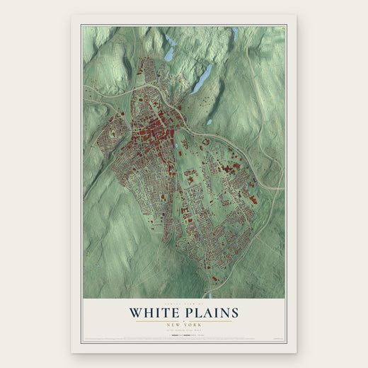 White Plains, New York map print, the full design