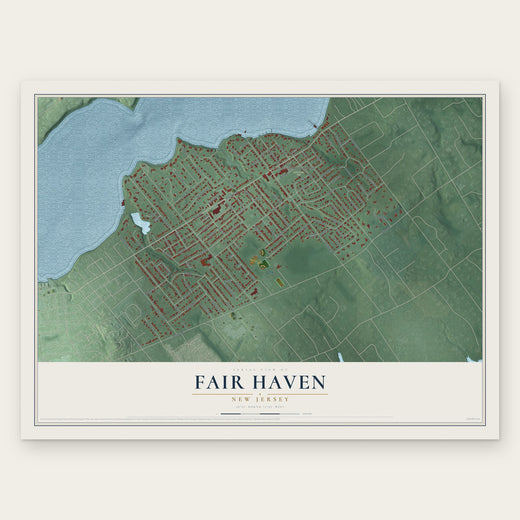 Fair Haven, New Jersey map print, the full design