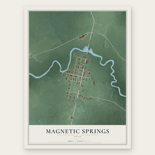Magnetic Springs, Ohio map print, the full design