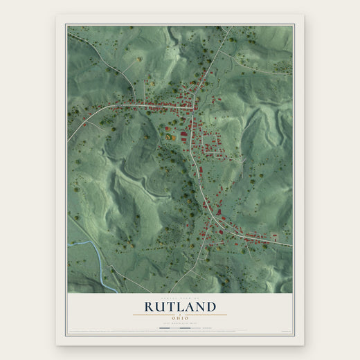 Rutland, Ohio map print, the full design