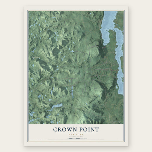 Crown Point, New York map print, the full design