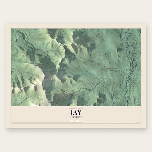 Jay, Vermont map print, the full design