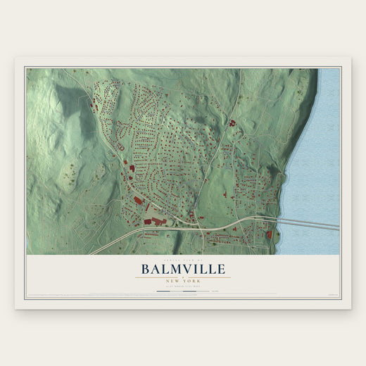 Balmville, New York map print, the full design