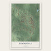 Woodville, Texas map print, the full design