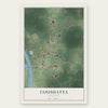 Coushatta, Louisiana map print, the full design