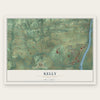 Kelly, Pennsylvania map print, the full design