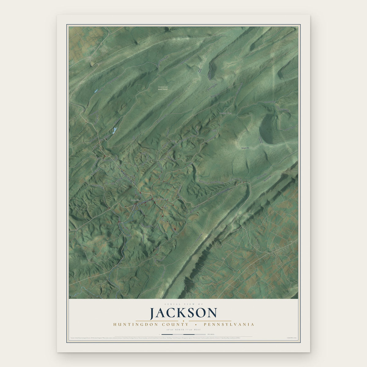 Jackson, Huntingdon County, Pennsylvania map print, the full design