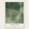 Hanley Falls, Minnesota map print, the full design