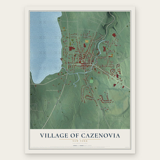 Village of Cazenovia, New York map print, the full design