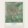 Jackson, Michigan map print, the full design