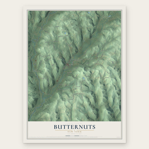 Butternuts, New York map print, the full design