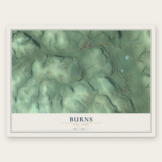 Burns, New York map print, the full design