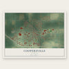 Coopersville, Michigan map print, the full design