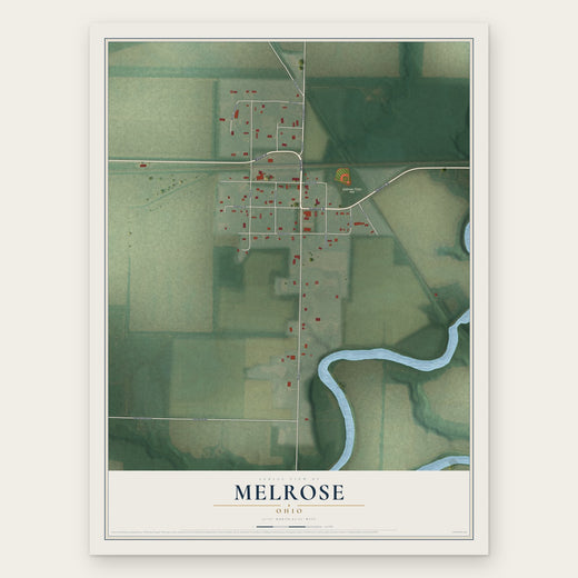 Melrose, Ohio map print, the full design