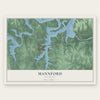 Mannford, Oklahoma map print, the full design