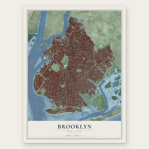 Brooklyn, New York map print, the full design