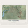 Hollywood Park, Texas map print, the full design