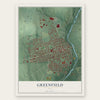 Greenfield, Ohio map print, the full design