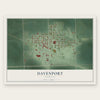 Davenport, Nebraska map print, the full design