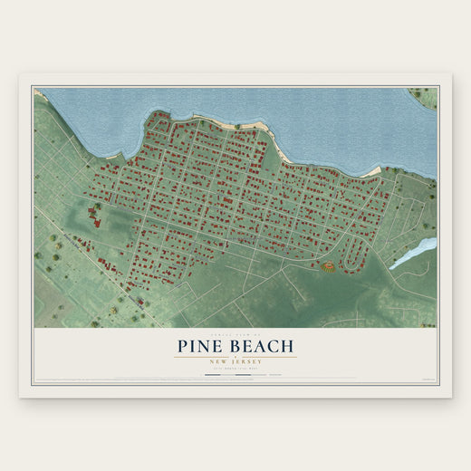 Pine Beach, New Jersey map print, the full design