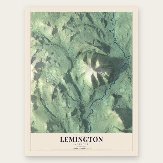 Lemington, Vermont map print, the full design