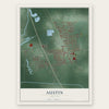Austin, Indiana map print, the full design