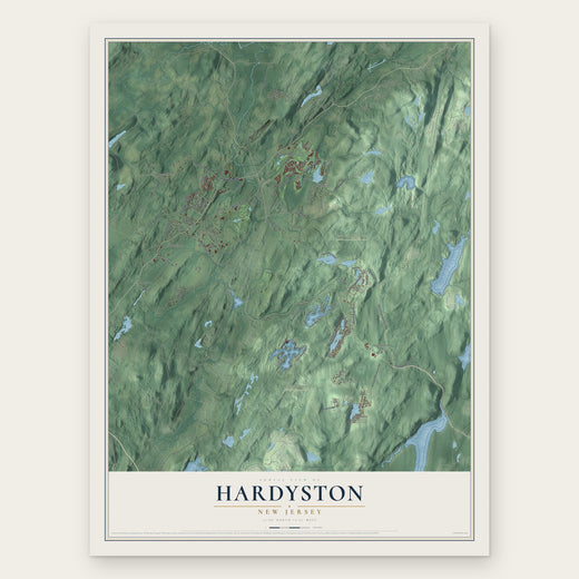 Hardyston, New Jersey map print, the full design