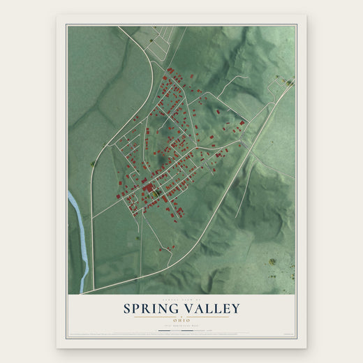 Spring Valley, Ohio map print, the full design