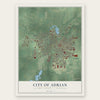 Adrian, Michigan map print, the full design