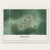 Bruning, Nebraska map print, the full design