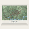 Gallatin, Tennessee map print, the full design