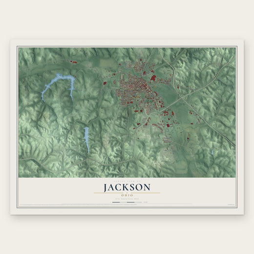 Jackson, Ohio map print, the full design