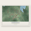 Zimmerman, Minnesota map print, the full design