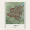 El Monte, California map print, the full design