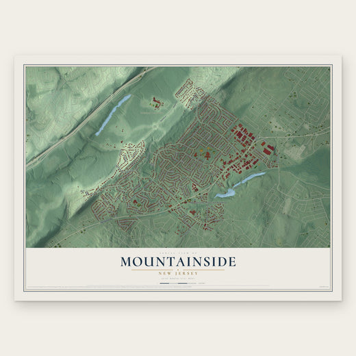 Mountainside, New Jersey map print, the full design