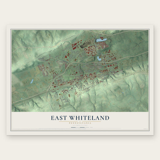 East Whiteland, Pennsylvania map print, the full design