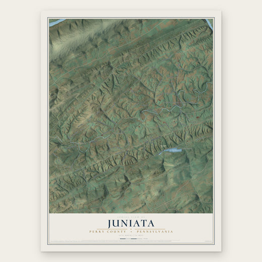 Juniata, Perry County, Pennsylvania map print, the full design