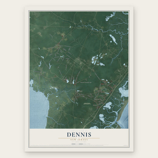 Dennis, New Jersey map print, the full design