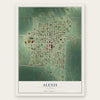 Alexis, Illinois map print, the full design