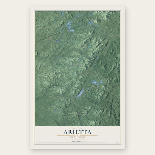 Arietta, New York map print, the full design
