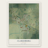 Clarksburg, Missouri map print, the full design