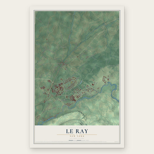 Le Ray, New York map print, the full design