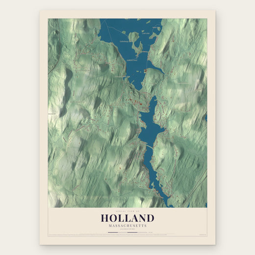 Holland, Massachusetts map print, the full design