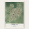 Roodhouse, Illinois map print, the full design