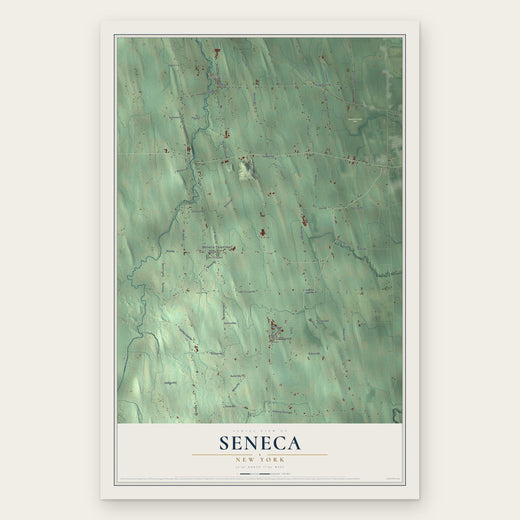 Seneca, New York map print, the full design