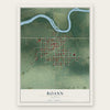 Roann, Indiana map print, the full design