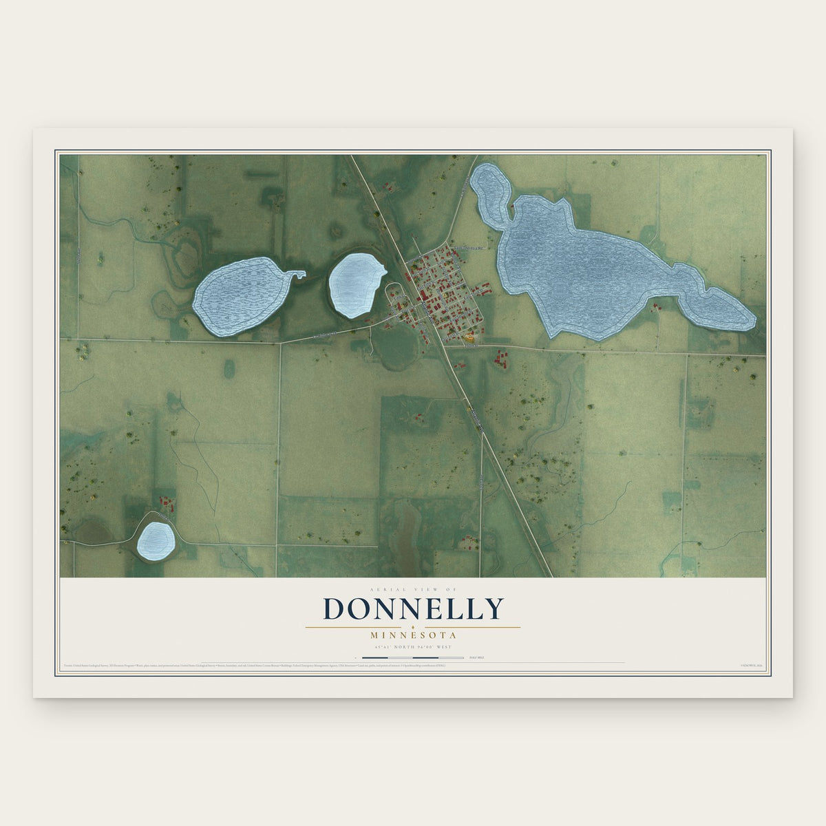 Donnelly, Minnesota map print, the full design
